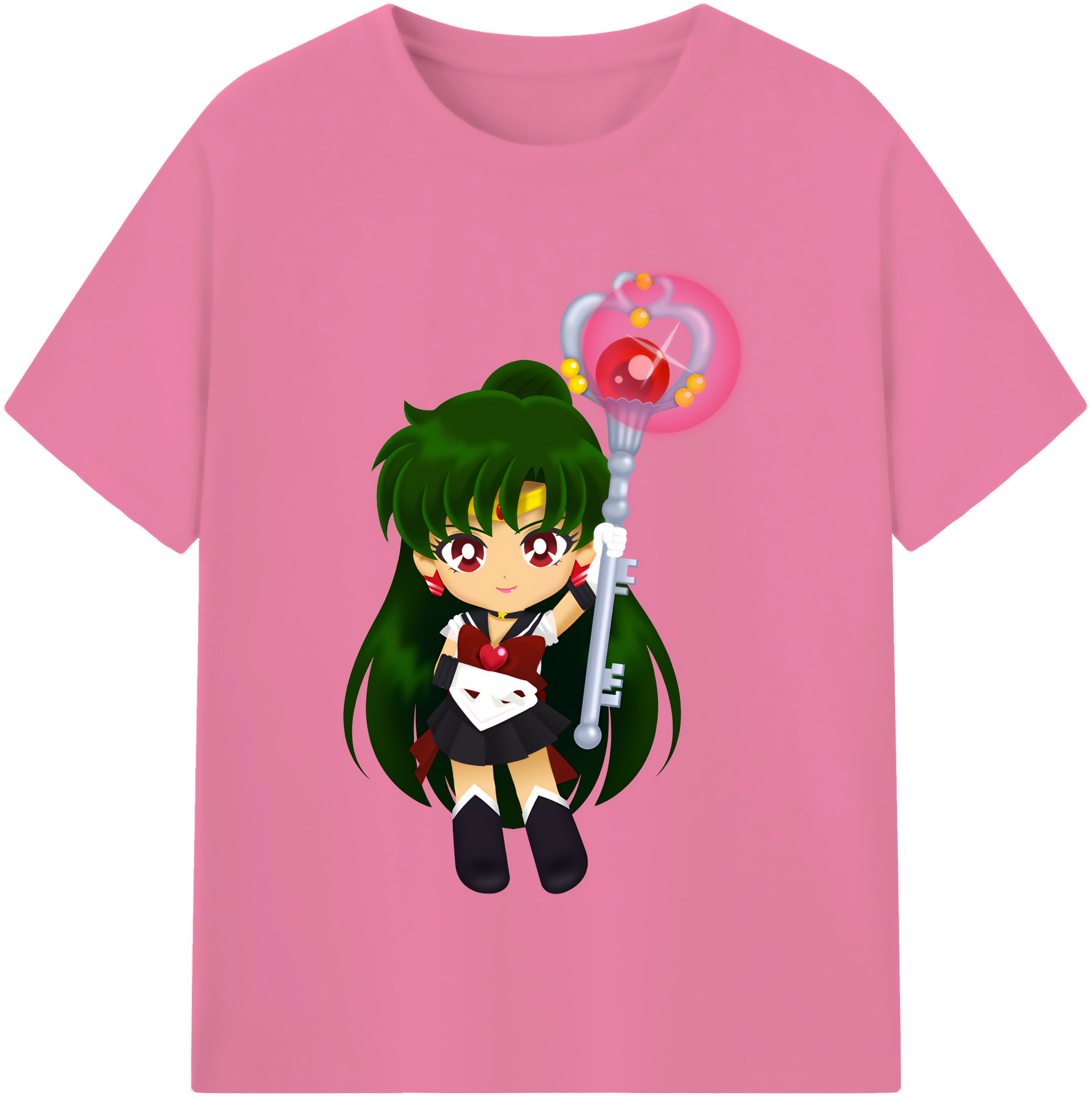 （画像用） 美少女戦士セーラームーン 冥王せつな Sailor Moon Meiou Setsuna 綿100％半袖Tシャツ（フロントプリント）